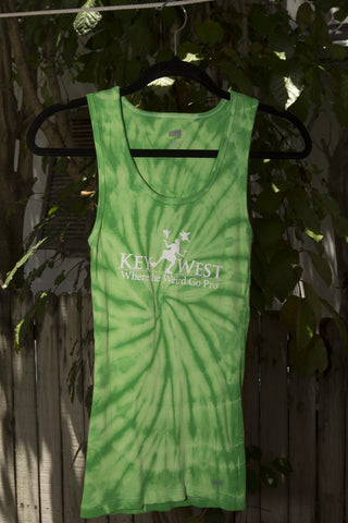 Women's Tank Tie-Dye Green Swirl